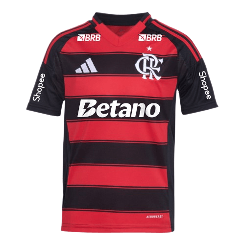 Manto Flamengo Jogo 1 Adidas 2025 – Com Kit Patrocínio – Pedro 9
